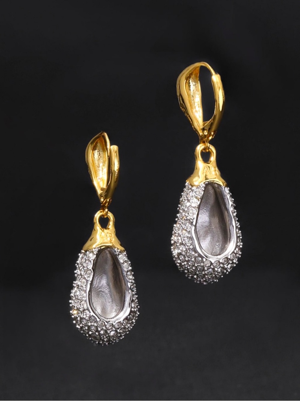 Alexis Bittar Solanales Crystal Pavé Teardrop Leverback Earring - Picture 3 of 4